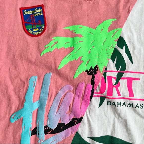 RILEY 1880 Vintage Custom Patchwork Graphic Cropped T-Shirt - Picture 4 of 5